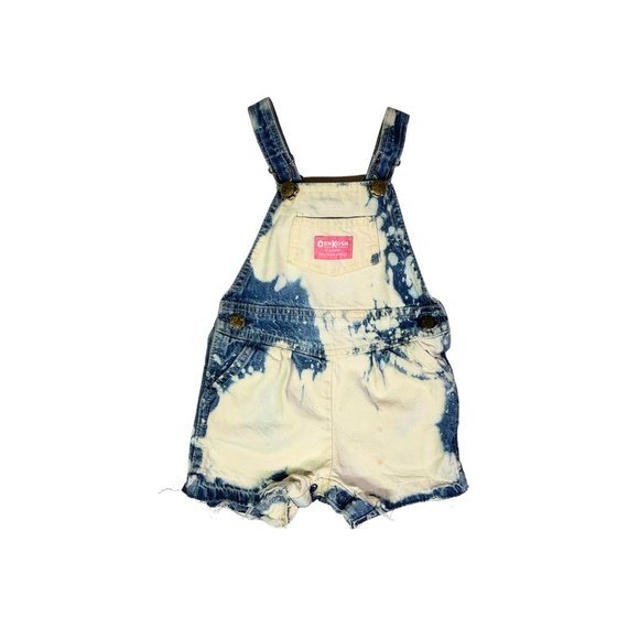 Vintage Oshkosh B'Gosh Vestbak Shortalls 6M? Distressed Overalls Made in USA - Picture 3 of 10